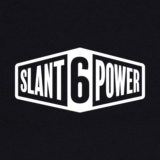 Slant 6 Power - White + Blue by jepegdesign